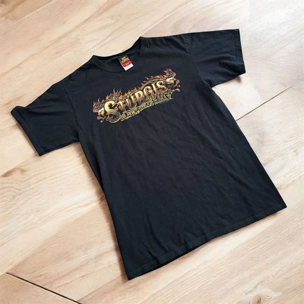 2011 Eagle Sturgis Rally Black T Shirt Moto Graphic Medium Short Sleeve
